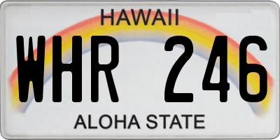 HI license plate WHR246
