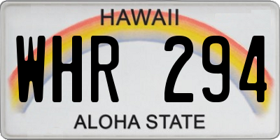 HI license plate WHR294