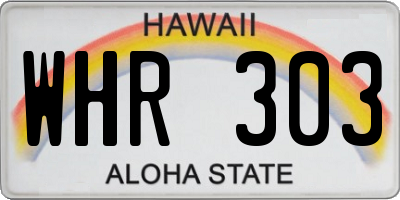 HI license plate WHR303