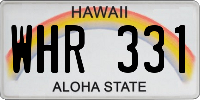 HI license plate WHR331