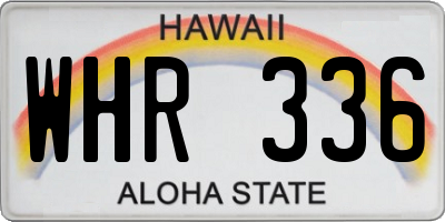 HI license plate WHR336