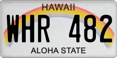 HI license plate WHR482