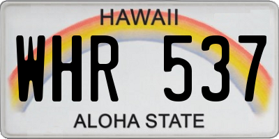 HI license plate WHR537