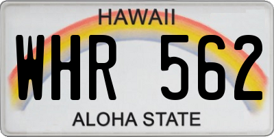 HI license plate WHR562