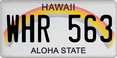 HI license plate WHR563
