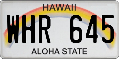 HI license plate WHR645
