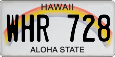 HI license plate WHR728