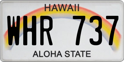 HI license plate WHR737