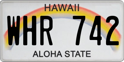 HI license plate WHR742