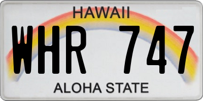HI license plate WHR747