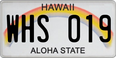 HI license plate WHS019