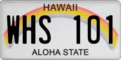 HI license plate WHS101