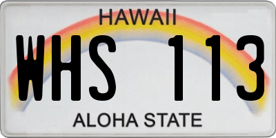 HI license plate WHS113