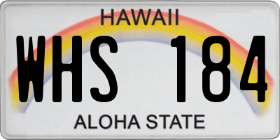 HI license plate WHS184
