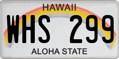 HI license plate WHS299