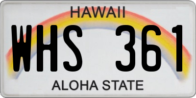 HI license plate WHS361