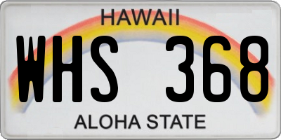 HI license plate WHS368