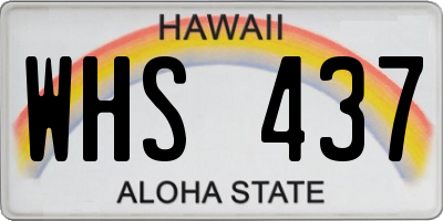 HI license plate WHS437