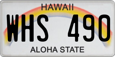 HI license plate WHS490