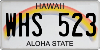 HI license plate WHS523