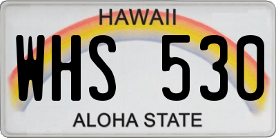 HI license plate WHS530