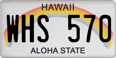 HI license plate WHS570