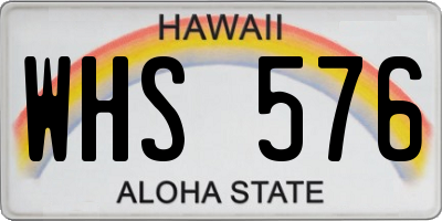 HI license plate WHS576