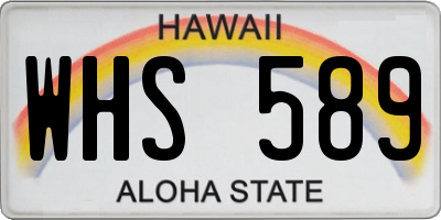 HI license plate WHS589