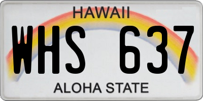 HI license plate WHS637