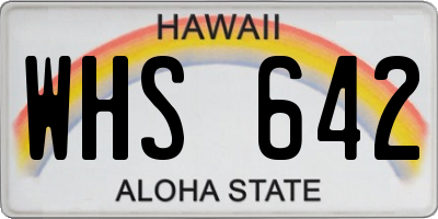 HI license plate WHS642