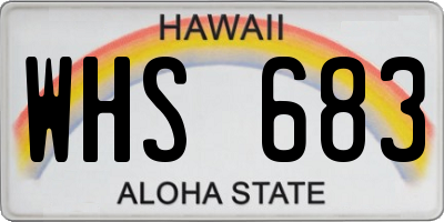 HI license plate WHS683