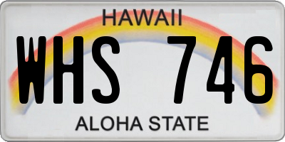 HI license plate WHS746