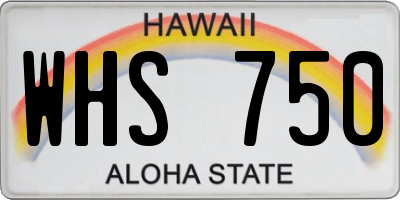 HI license plate WHS750