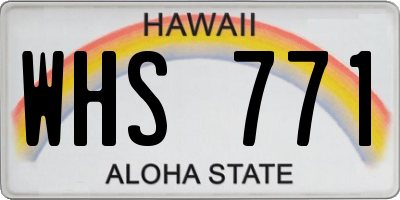 HI license plate WHS771