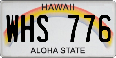 HI license plate WHS776