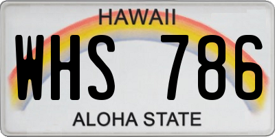 HI license plate WHS786
