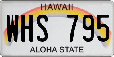 HI license plate WHS795