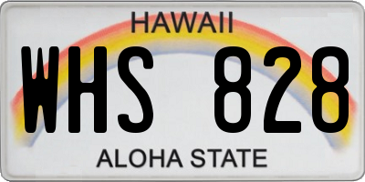 HI license plate WHS828