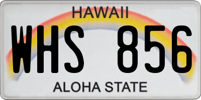 HI license plate WHS856