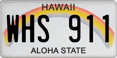 HI license plate WHS911