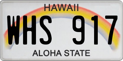 HI license plate WHS917
