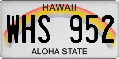 HI license plate WHS952
