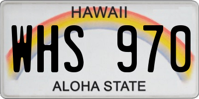 HI license plate WHS970