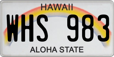 HI license plate WHS983