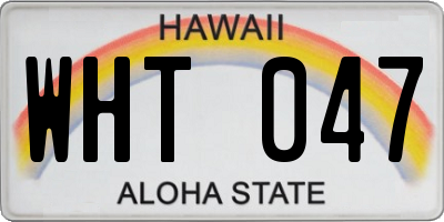 HI license plate WHT047