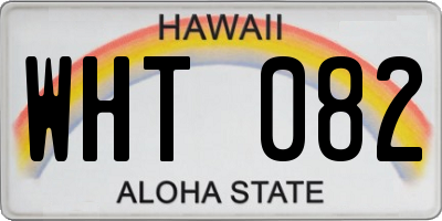 HI license plate WHT082