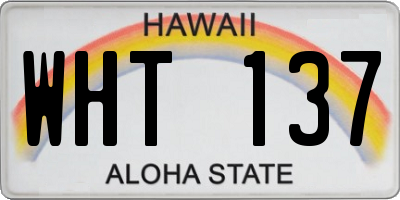 HI license plate WHT137