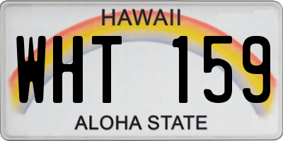 HI license plate WHT159