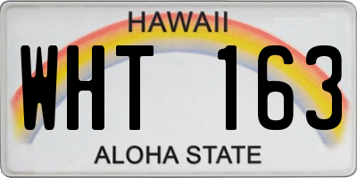 HI license plate WHT163