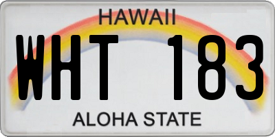 HI license plate WHT183